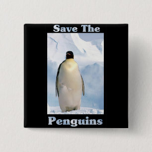 Sparen de Pinguïns Vierkante Button 5,1 Cm