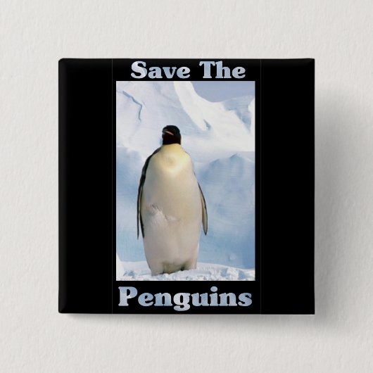 Sparen de Pinguïns Vierkante Button 5,1 Cm (Voorkant)