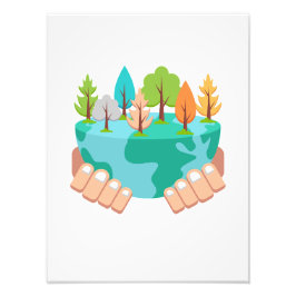 Sparen de planeet foto afdruk