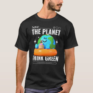 Sparen de planeet Groen denkt T-shirt