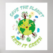 Sparen de planeet houdt het groen poster (Voorkant)