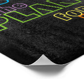 sparen de planeet kleurrijke tekst poster wandkuns (Hoek)