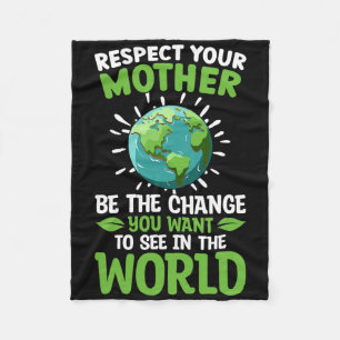 Sparen de planeet respecteer Uw Moeder Klimaatvera Fleece Deken