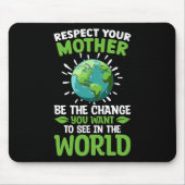 Sparen de planeet respecteer Uw Moeder Klimaatvera Muismat (Voorkant)