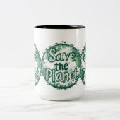 Sparen de planeet tweekleurige koffiemok (Center)