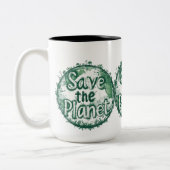 Sparen de planeet tweekleurige koffiemok (Links)