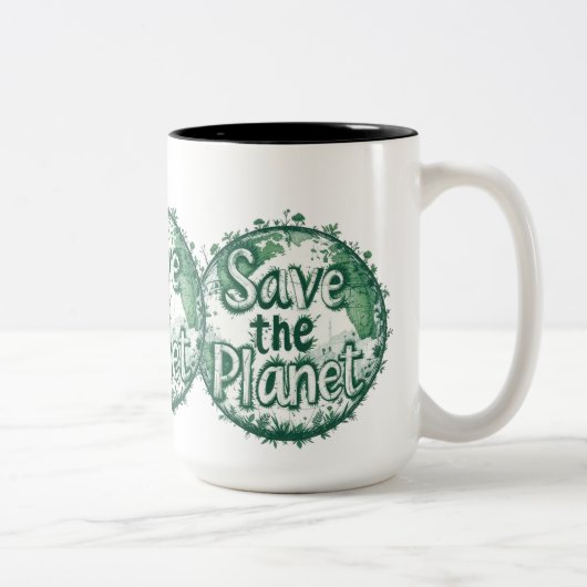 Sparen de planeet tweekleurige koffiemok (Rechts)