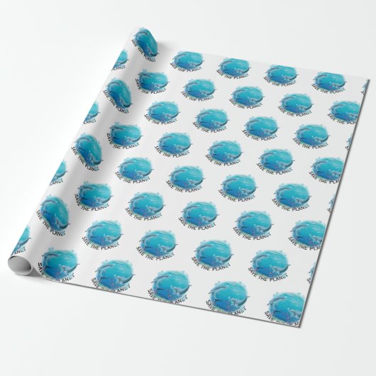 Sparen de Planet Dolphins Cadeaupapier (Uitgerold)