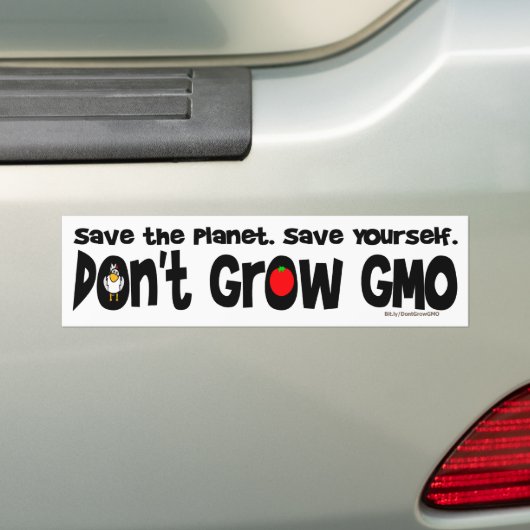 Sparen de PLanet, sparen uzelf: Koop geen GGO's! Bumpersticker (Op auto)