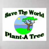 Sparen de Plant van de Wereld een Boom Poster (Voorkant)