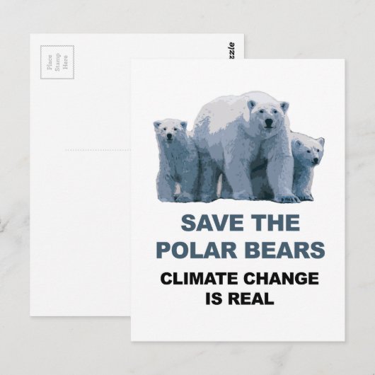 Sparen de Polaire Beren Briefkaart (Voorkant / Achterkant)