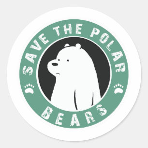 Sparen de Polaire Beren Ronde Sticker