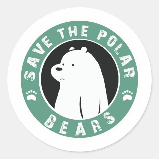 Sparen de Polaire Beren Ronde Sticker (Voorkant)