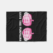 Sparen de pomkins Halloween Breast Cancer Awarenes Fleece Deken (Voorkant (Horizontaal))