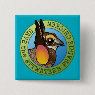 Sparen de Prairie Chicken van Attwater Vierkante Button 5,1 Cm
