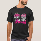 Sparen de Pumpkins Breast Cancer Awareness Halowee T-shirt (Voorkant)