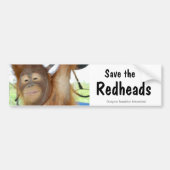 Sparen de Redhead Orangutan Wildlife Bumpersticker (Voorkant)