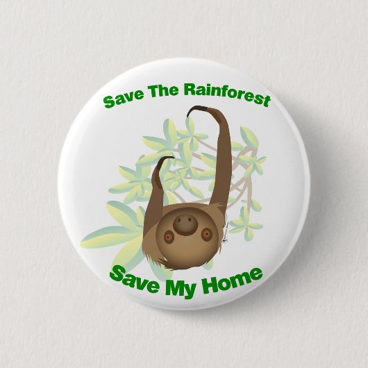 Sparen de regenwoudgroef ronde button 5,7 cm (Voorkant)