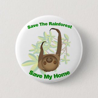 Sparen de regenwoudgroef ronde button 5,7 cm