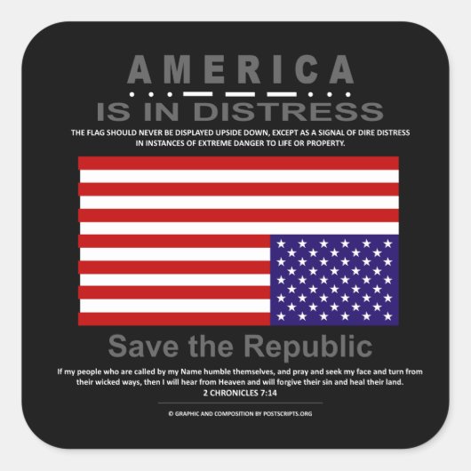 Sparen de Republiek Vierkante Sticker (Voorkant)