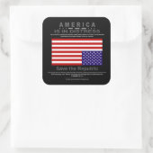 Sparen de Republiek Vierkante Sticker (Tas)