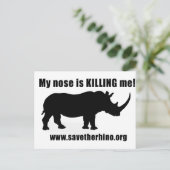Sparen de Rhino Briefkaart (Staand voorkant)