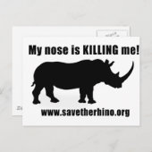 Sparen de Rhino Briefkaart (Voorkant / Achterkant)