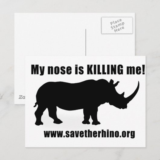 Sparen de Rhino Briefkaart (Voorkant / Achterkant)
