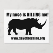 Sparen de Rhino Briefkaart (Voorkant)