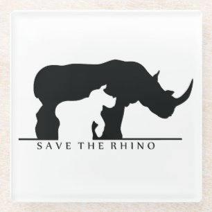 Sparen de Rhino Glazen Onderzetter