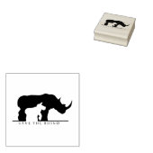 Sparen de Rhino Rubberstempel (Gestempeld)