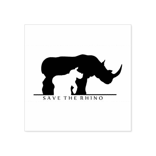 Sparen de Rhino Rubberstempel (Afrduk)