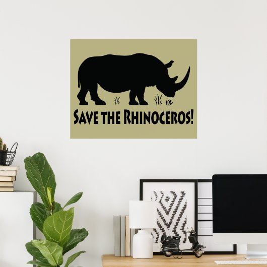 Sparen de Rhinoceros Poster (Thuiskantoor)