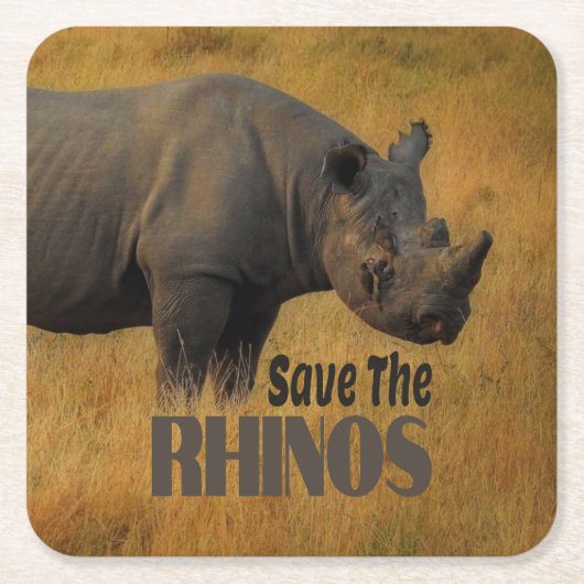 Sparen de Rhinos Kartonnen Onderzetters (Voorkant)