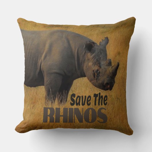 Sparen de Rhinos Kussen (Voorkant)