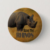 Sparen de Rhinos Ronde Button 5,7 Cm (Voorkant)