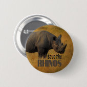 Sparen de Rhinos Ronde Button 5,7 Cm (Voorkant /achterkant)