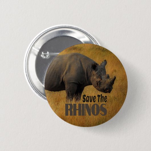 Sparen de Rhinos Ronde Button 5,7 Cm (Voorkant /achterkant)