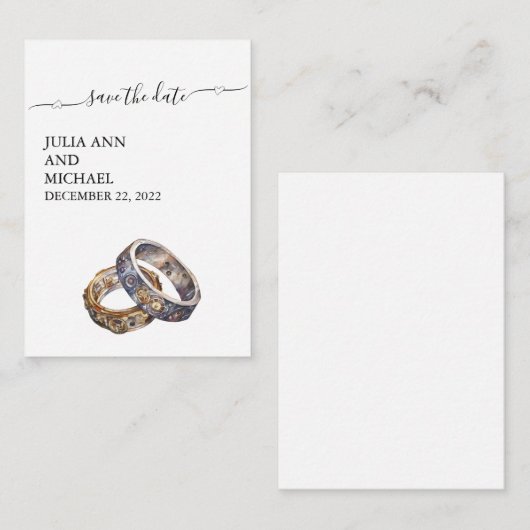 Sparen de Rings van de Datum SteamPunk Notitiekaartje (Voorkant / Achterkant)