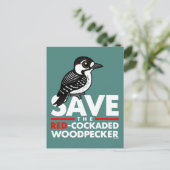 Sparen de Rode-cockpit Woodpecker Briefkaart (Staand voorkant)