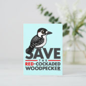 Sparen de Rode-cockpit Woodpecker Briefkaart (Staand voorkant)