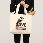Sparen de Rode-cockpit Woodpecker Grote Tote Bag (Voorkant (product))