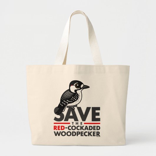 Sparen de Rode-cockpit Woodpecker Grote Tote Bag (Voorkant)