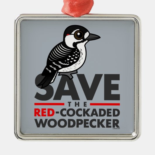Sparen de Rode-cockpit Woodpecker Metalen Ornament (Voorkant)