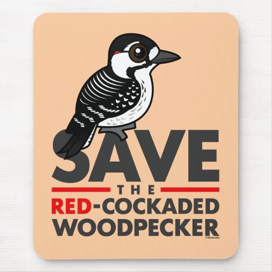 Sparen de Rode-cockpit Woodpecker Muismat (Voorkant)