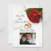 Sparen de rode de rozenuitnodiging van de Datum Save The Date (Voorkant)