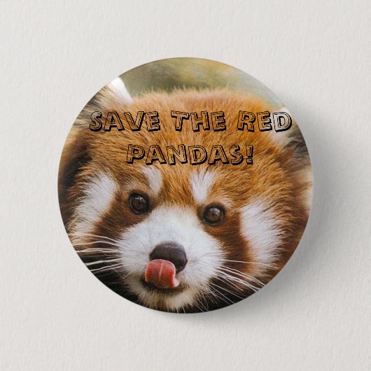 Sparen de Rode Pandas! Ronde Button 5,7 Cm (Voorkant)