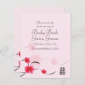 Sparen de Roze Blossom Dubbele Geluk van de Kaart (Voorkant / Achterkant)