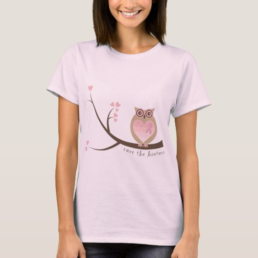 Sparen de Roze Gepaste T-Hemel van de Hooters T-shirt (Voorkant)