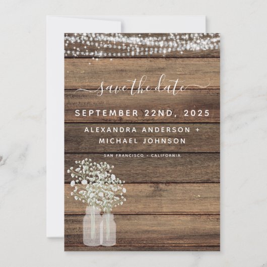 Sparen de Rustic de Lichten van het Koord van het Kaart (Voorkant)